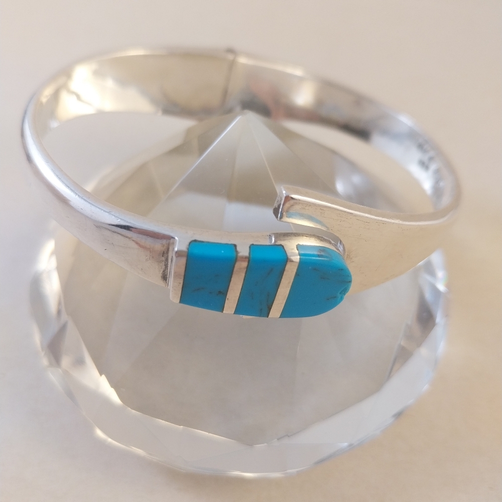 Sterling Silver and Turquoise Bracelet - Picture 10 of 16